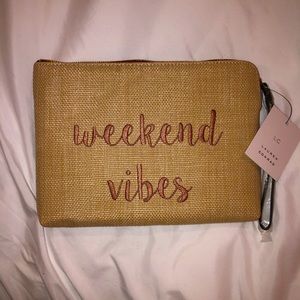 LC Lauren Conrad “Weekend Vibes” Woven Clutch